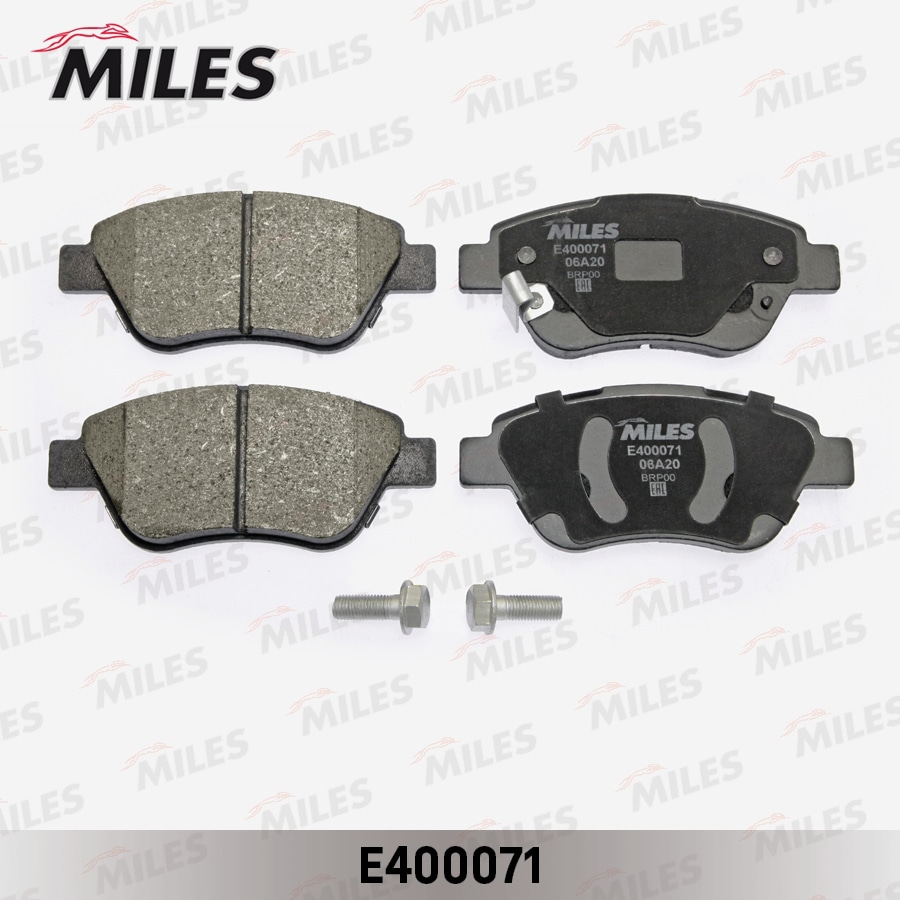 MILES E400071 Колодки тормозные передние (без датчика + болты) (Смесь Low-Metallic) (FIAT ALBEA/DOBLO (119)/ OPEL CORSA D) (TRW GDB1700) E400071