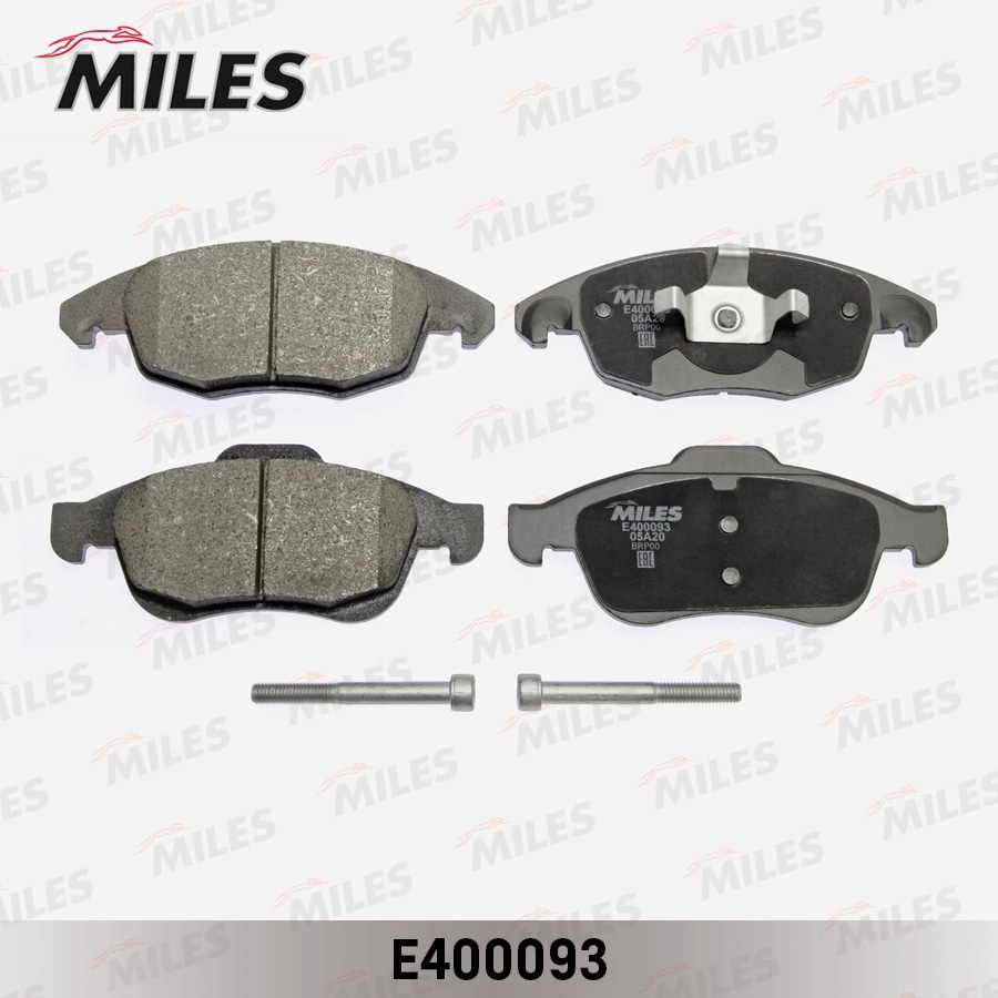MILES E400093 Колодки тормозные передние (без датчика + болты) (Смесь Low-Metallic) (CITROEN BERLINGO II, PEUGEOT PARTNER TEPEE) (TRW GDB1690) E400093