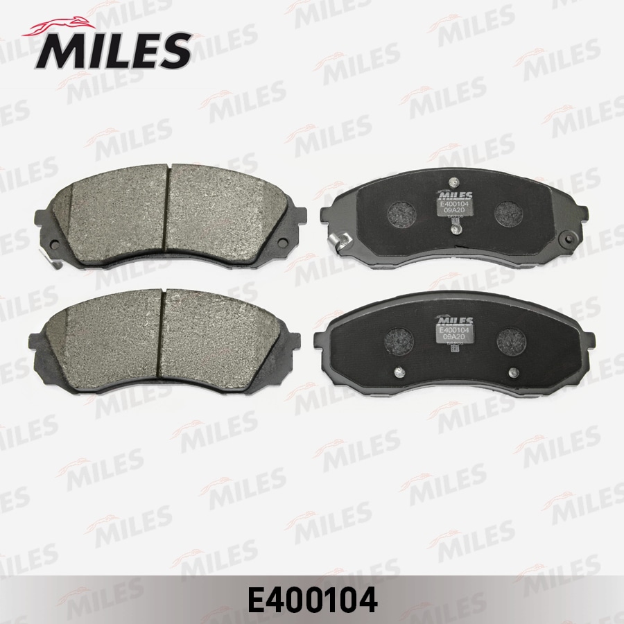 MILES E400104 Колодки тормозные передние (без датчика) (Смесь Low-Metallic) (HYUNDAI H1 (TQ), KIA CARNIVAL III (VQ)) (TRW GDB3448) E400104