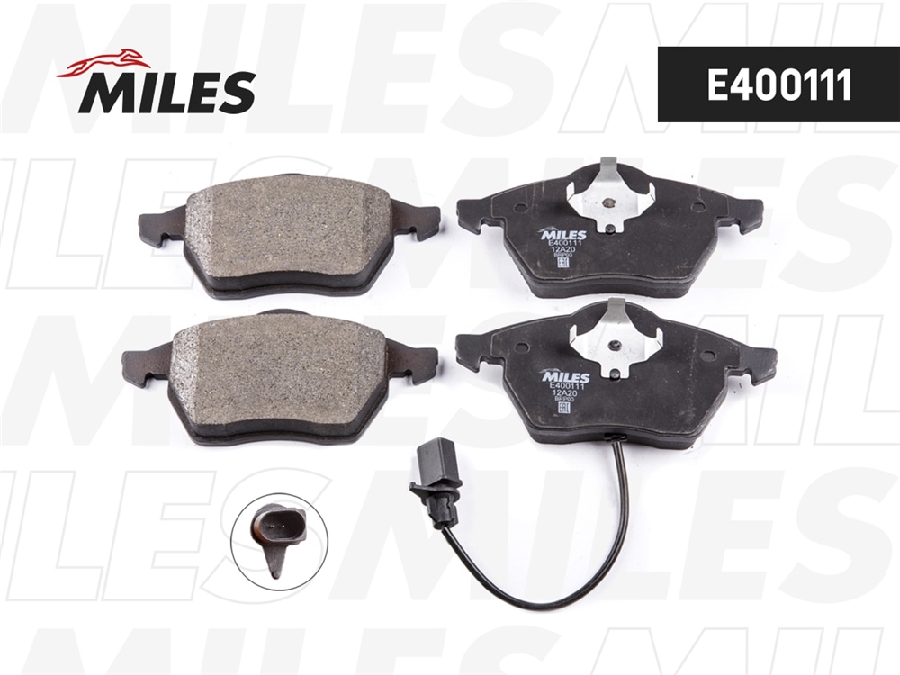 MILES E400111 Колодки тормозные передние (с датчиком) (Смесь Low-Metallic) (FORD GALAXY (WGR), VW SHARAN (7M )) (TRW GDB1440) E400111