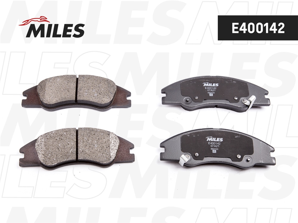 MILES E400142 Колодки тормозные передние (без датчика) (Смесь Low-Metallic) (KIA CERATO (LD), SPECTRA (LD)) (TRW GDB3367) E400142