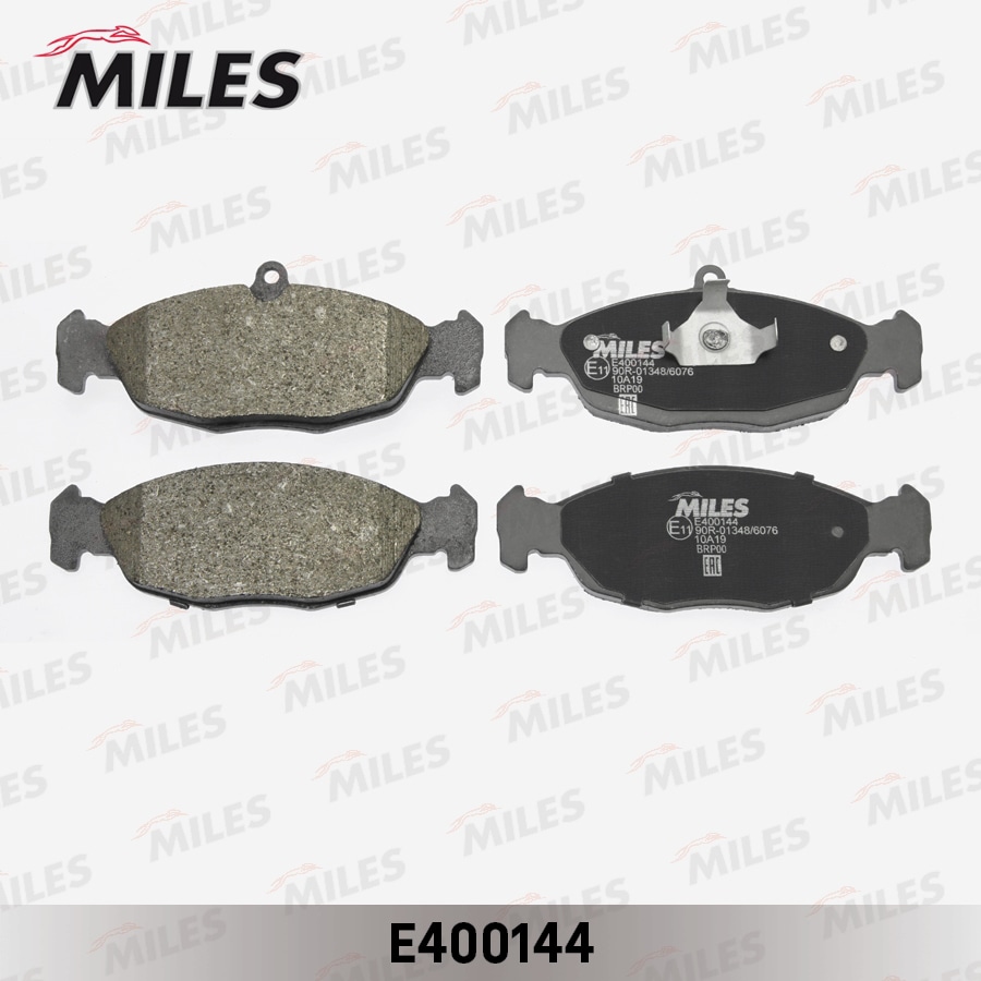 MILES E400144 Колодки тормозные передние (без датчика) (Смесь Low-Metallic) OPEL ASTRA F/DAEWOO NEXIA/CHEVROLET LANOS 1.4/1.5 97 (TRW GDB1040) E400144