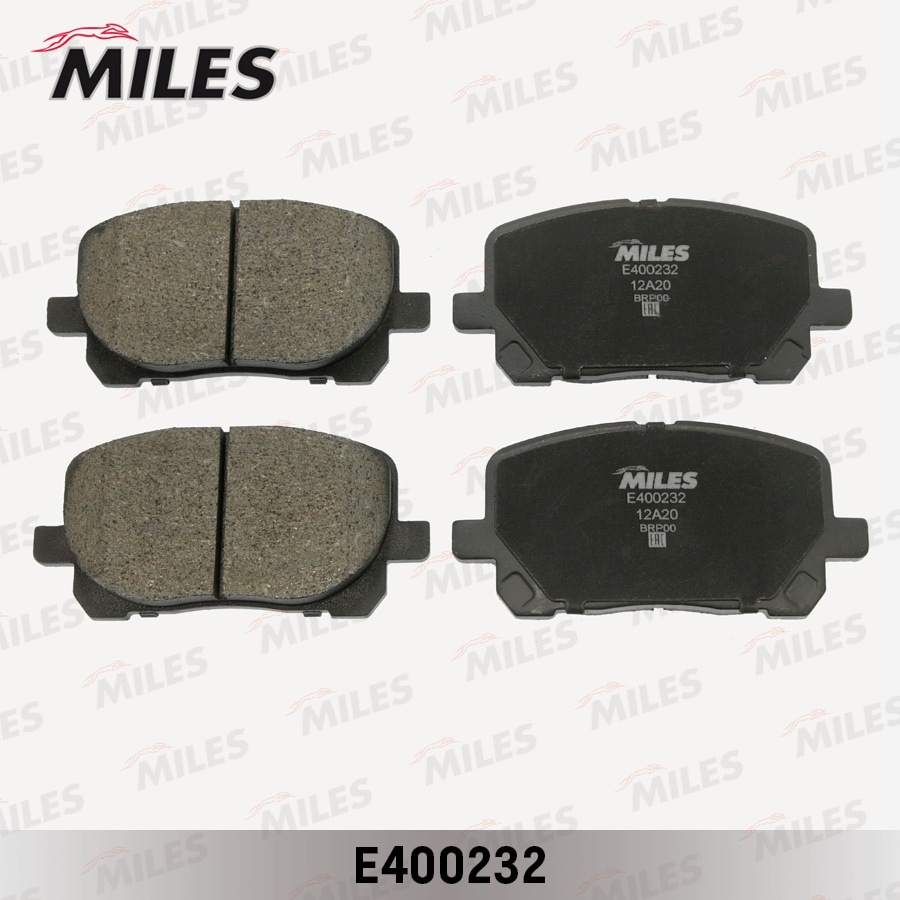 MILES E400232 Колодки тормозные передние (без датчика) (Смесь Low-Metallic) (TOYOTA AVENSIS VERSO 2.0/2.0D 01-) (TRW GDB3315) E400232