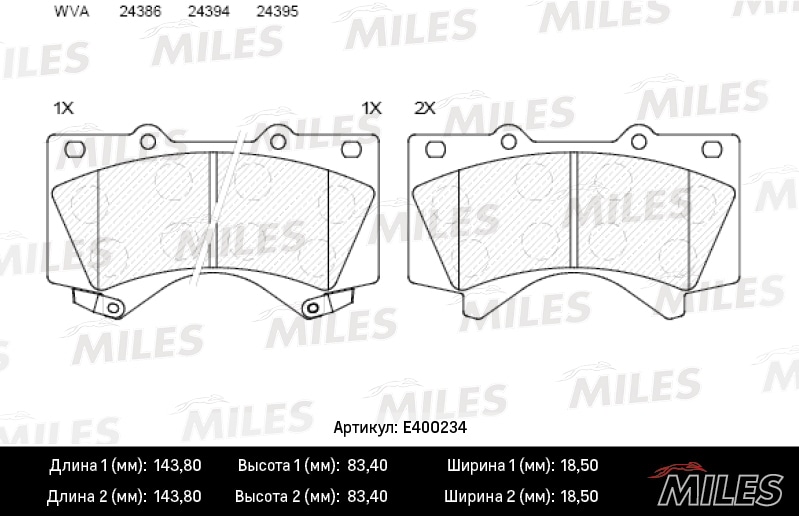 MILES E400234 Колодки тормозные TOYOTA LAND CRUISER J200 07-/LEXUS LX570 08- пер. LowMetallic