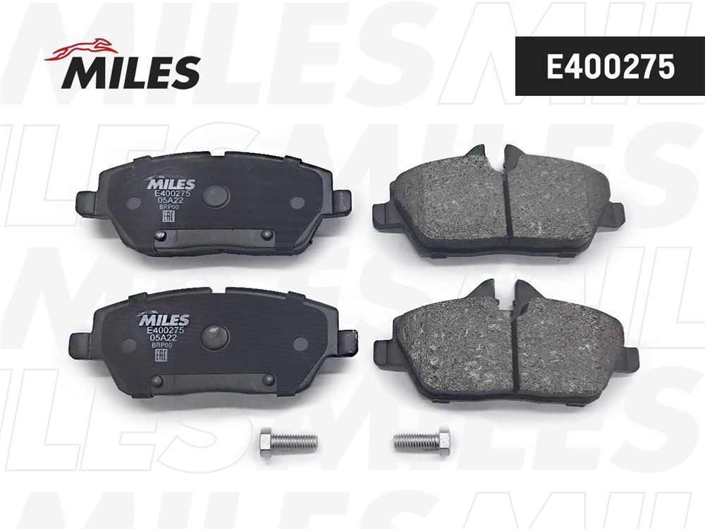 MILES E400275 Колодки тормозные передние (без датчика + болты) (Смесь Low-Metallic) (BMW E81/E87/MINI COOPER 04-) (TRW GDB1611) E400275