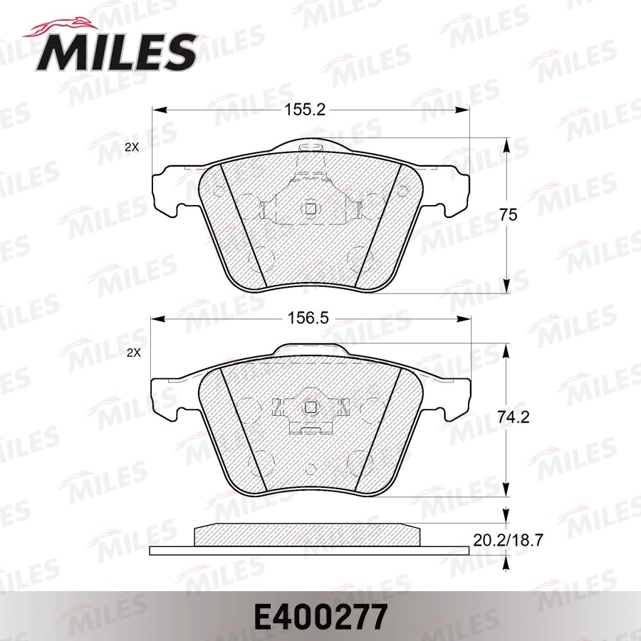 MILES E400277 Колодки тормозные VOLVO XC90 02- пер. LowMetallic