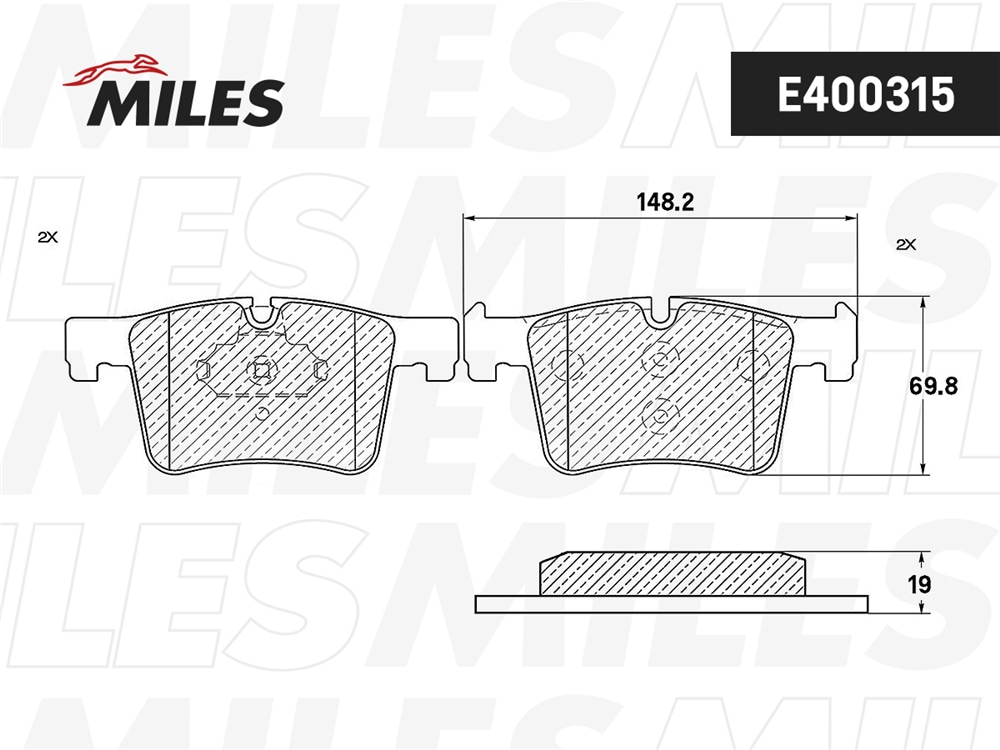 MILES E400315 Колодки тормозные BMW 1 F20/3 F30/X3 F25 10- пер. LowMetallic