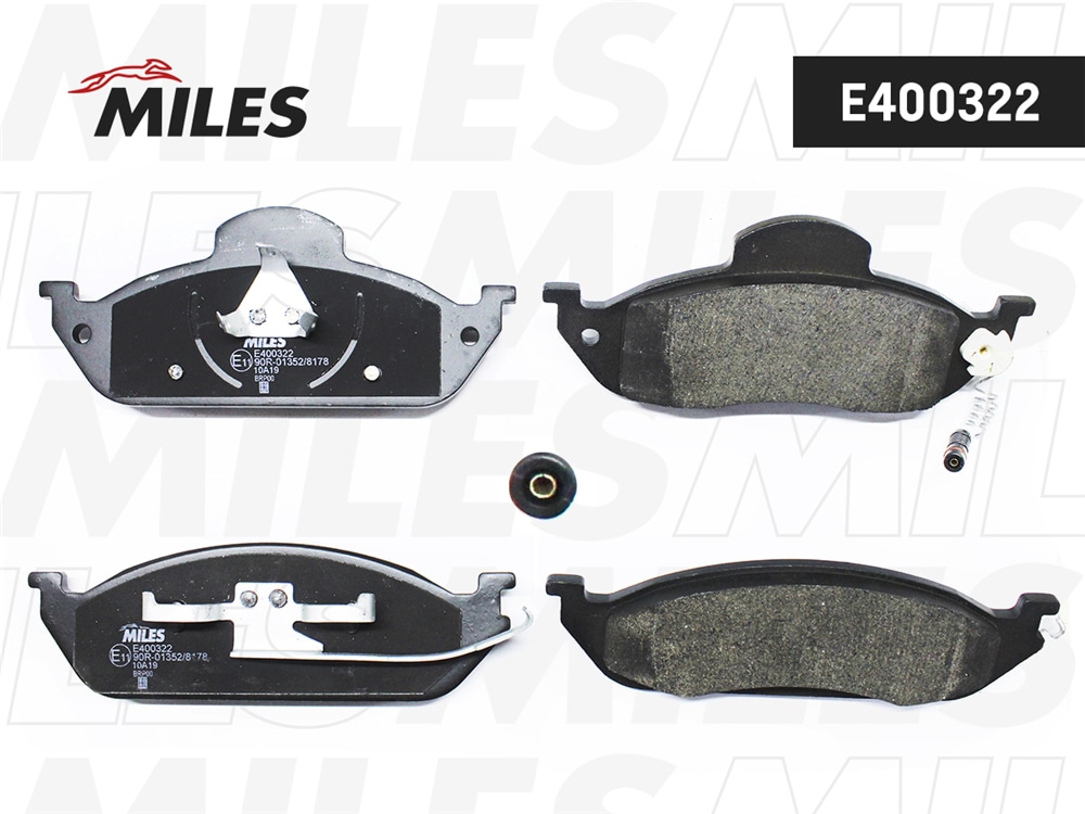 MILES E400322 Колодки тормозные передние (с датчиком) (Смесь Low-Metallic) (MB W163 ML230-ML430) (TRW GDB1378) E400322