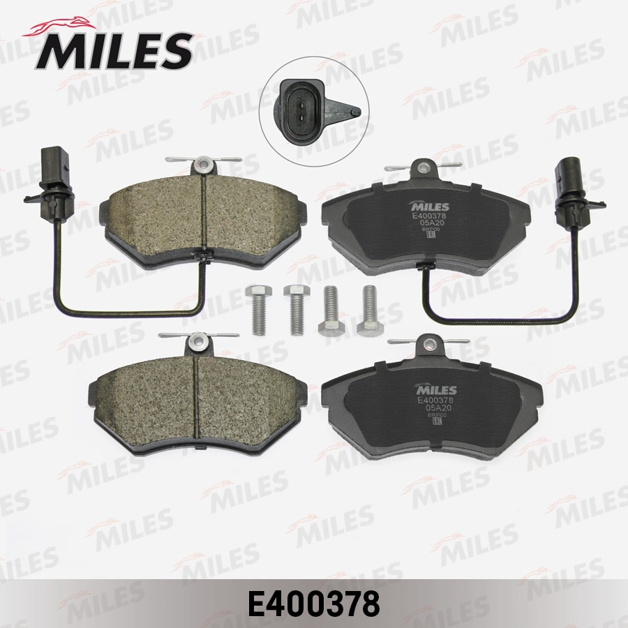 MILES E400378 Колодки тормозные передние (с датчиком) (Смесь Low-Metallic) AUDI A4 9901/PASSAT 9701 (TRW GDB1366) E400378