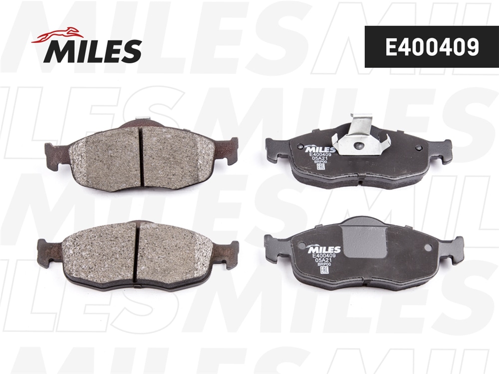 MILES E400409 Колодки тормозные передние (без датчика) (Смесь Low-Metallic) FORD SCORPIO 2.5T/2.9 9498/MONDEO 92/9600 (TRW GDB1107) E400409