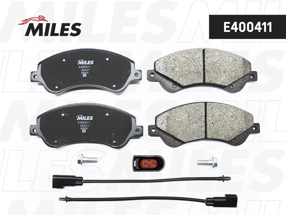MILES E400411 Колодки тормозные передние (с датчиком) (Смесь Low-Metallic) FORD TRANSIT 06- 280/300-Series (TRW GDB1723) E400411