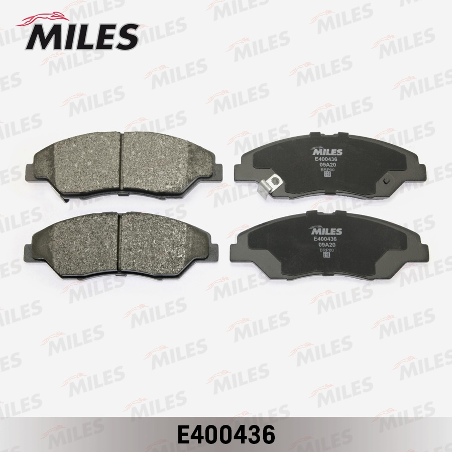 MILES E400436 Колодки тормозные передние (без датчика) (Смесь Low-Metallic) KIA SPORTAGE 2.0 94-03 (TRW GDB3241) E400436