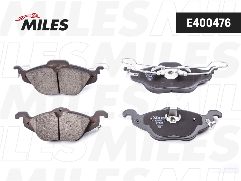 MILES E400476 Колодки тормозные передние (без датчика) (Смесь Low-Metallic) OPEL ASTRA G 1.2/1.4/1.6/1.7D (TRW GDB1351) E400476