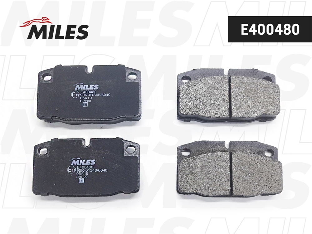 MILES E400480 Колодки тормозные передние (без датчика) (Смесь Low-Metallic) OPEL KADETT E/DAEWOO NEXIA 8v R13 (TRW GDB199) E400480