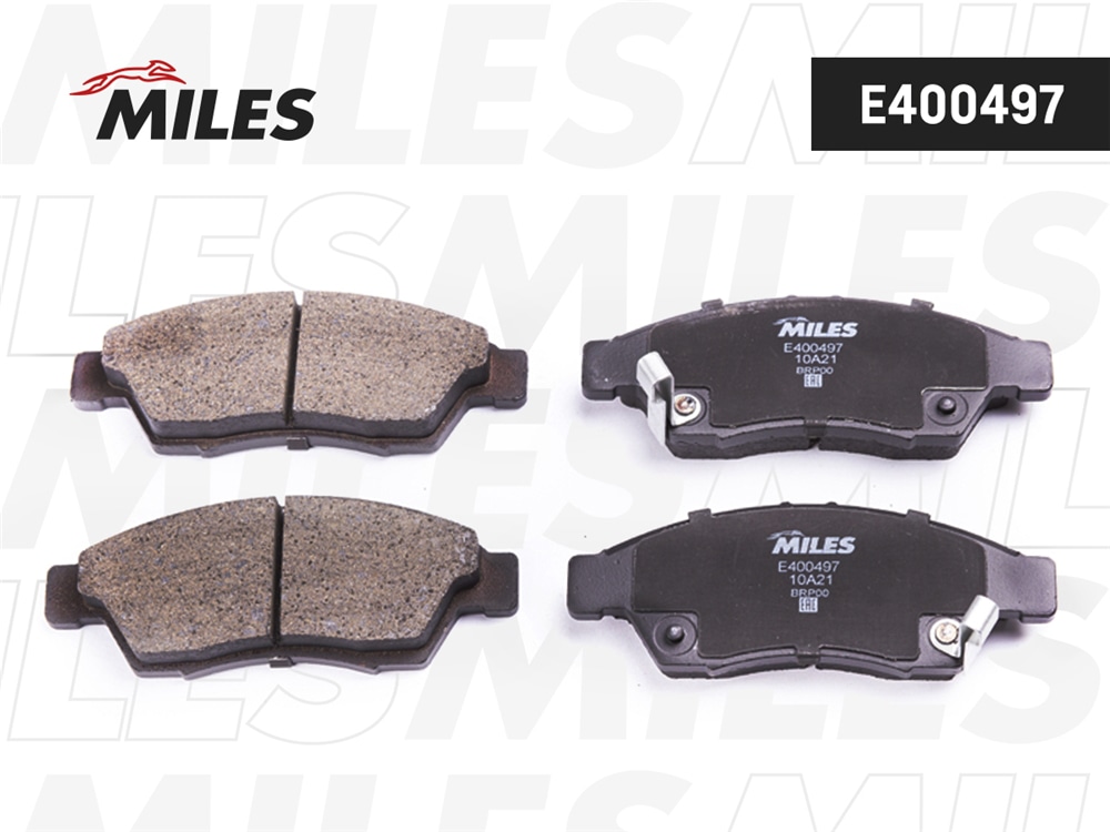 MILES E400497 Колодки тормозные передние (без датчика) (Смесь Low-Metallic) SUZUKI LIANA 02 (TRW GDB3290) E400497