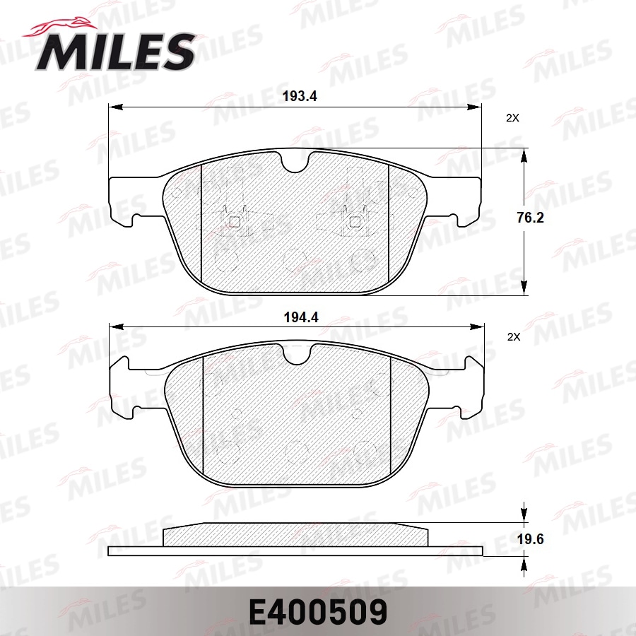 MILES E400509 Колодки тормозные дисковые передние