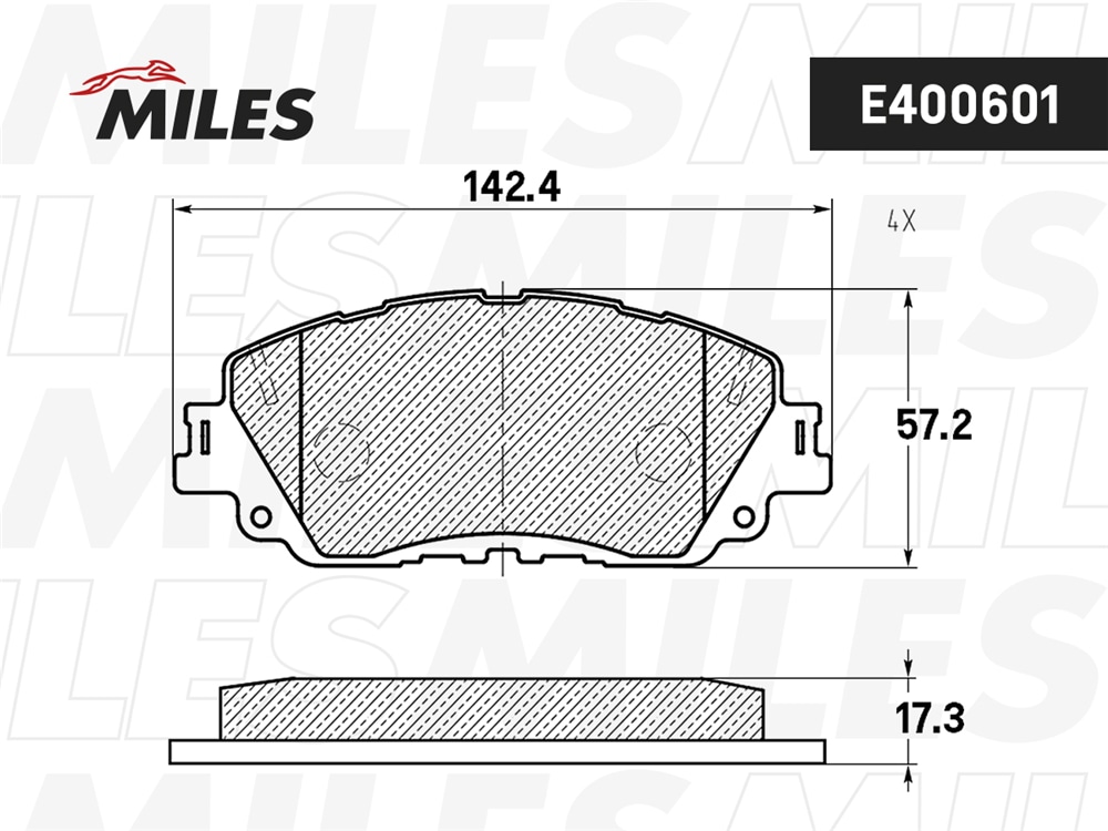 MILES E400601 Колодки тормозные передние (Смесь Low-Metallic) TOYOTA CAMRY 18- E400601