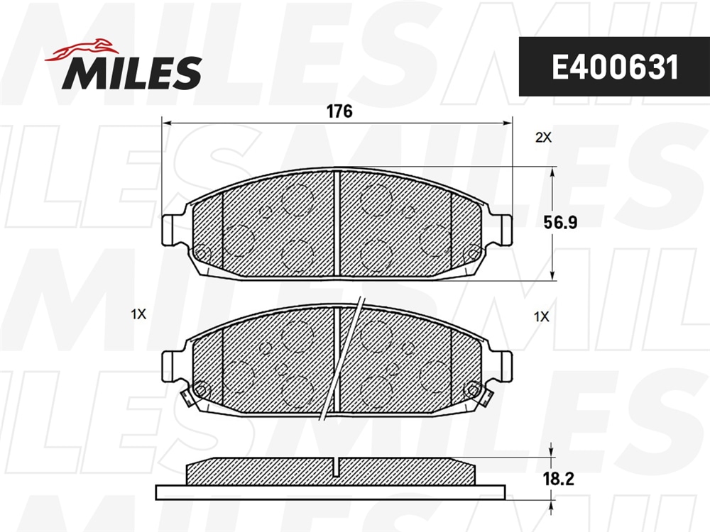 MILES E400631 Колодки тормозные JEEP COMMANDER 05-/GRAND CHEROKEE 00- пер. LowMetallic