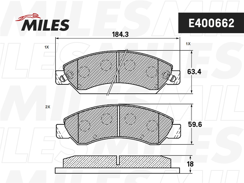 MILES E400662 Колодки тормозные CADILLAC ESCALADE/CHEVROLET TAHOE 06- пер. LowMetallic