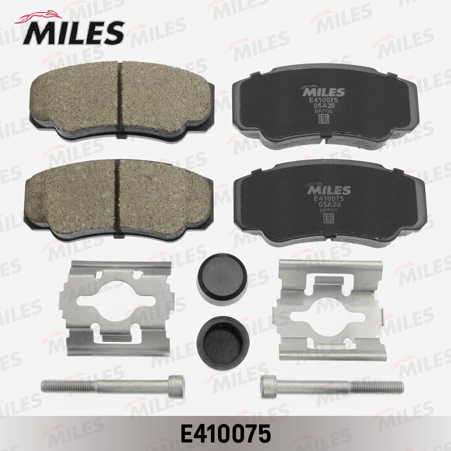 MILES E410075 Колодки тормозные задние (без датчика + болты) (Смесь Low-Metallic) (CITROEN JUMPER, FIAT DUCATO, PEUEOT BOXER (230, 244)) (TRW GDB1521) E410075