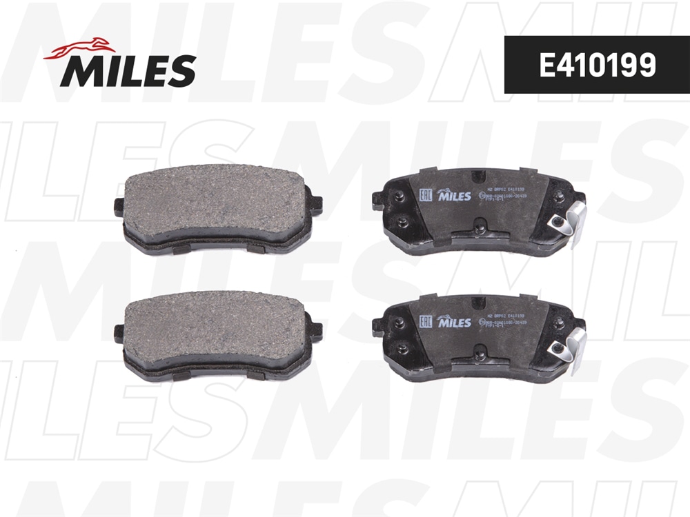 MILES E410199 Колодки тормозные задние (без датчика) (Смесь Low-Metallic) (HYUNDAI i10 (PA), KIA PICANTO (BA)) (TRW GDB3370) E410199