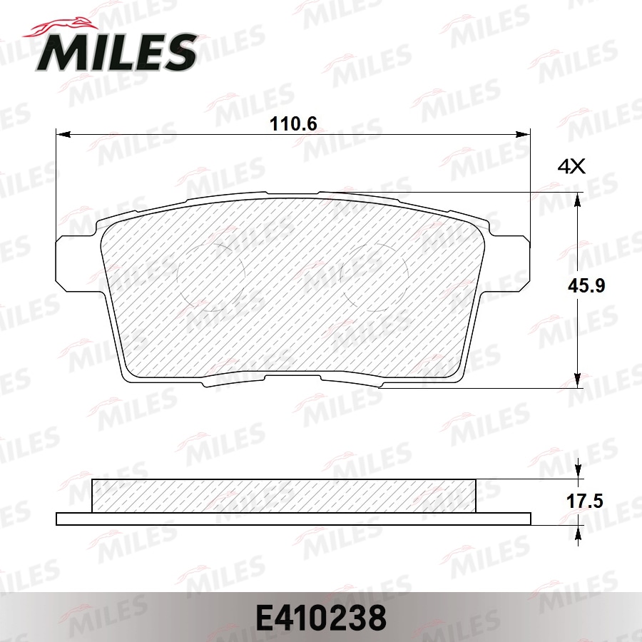 MILES E410238 Колодки тормозные дисковые задние