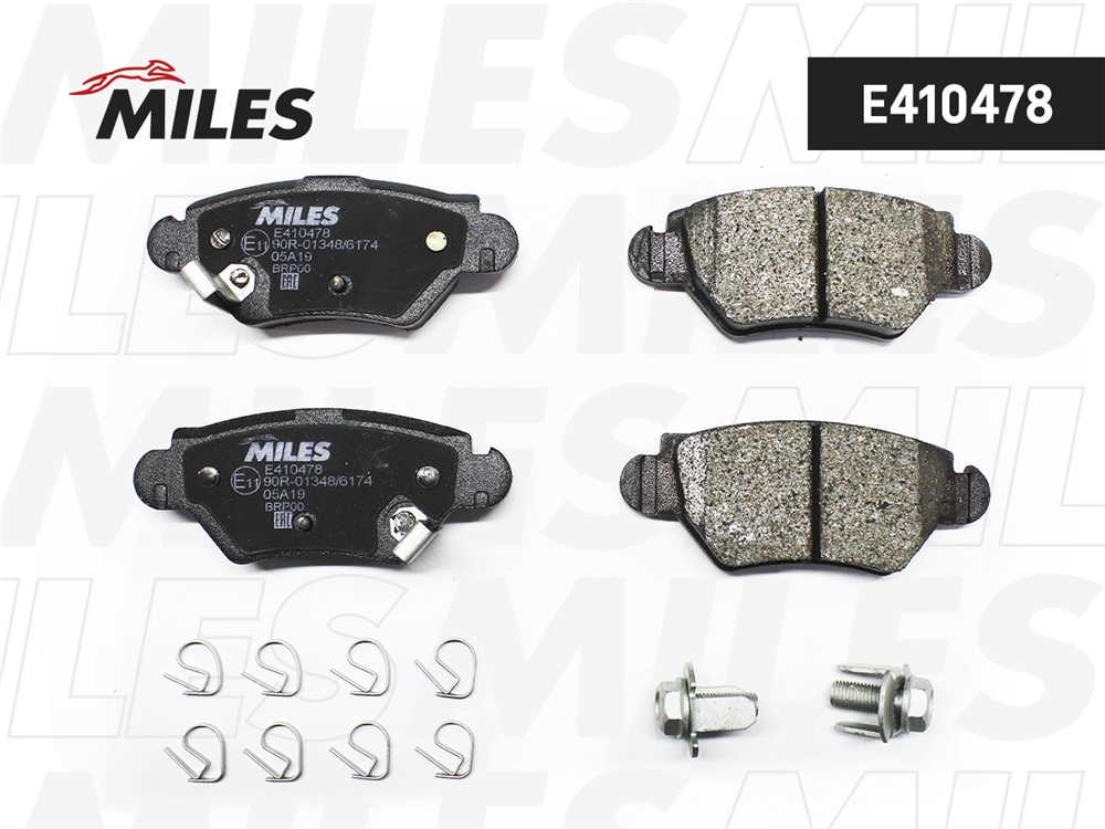MILES E410478 Колодки тормозные задние (без датчика) (Смесь Low-Metallic) OPEL ASTRA G 98/ZAFIRA 0305 (TRW GDB1471) E410478