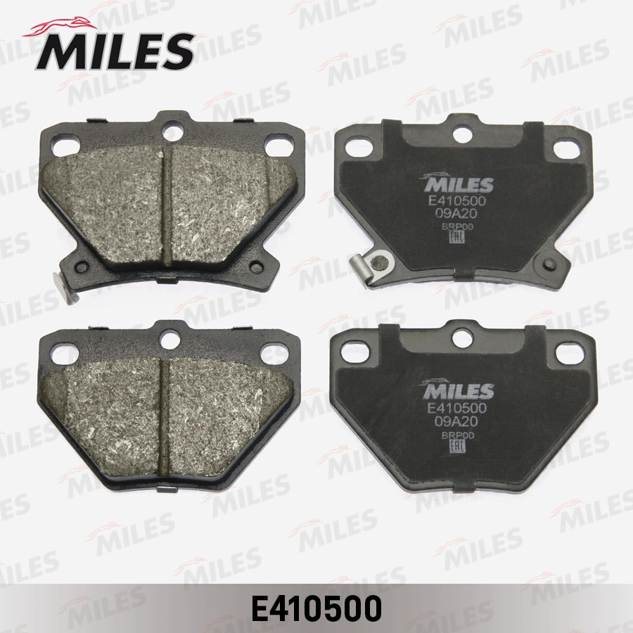 MILES E410500 Колодки тормозные задние (без датчика) (Смесь Low-Metallic) TOYOTA CELICA 99-/COROLLA 00-/PRIUS 1.5 00-/YARIS 99- (TRW GDB3243) E410500