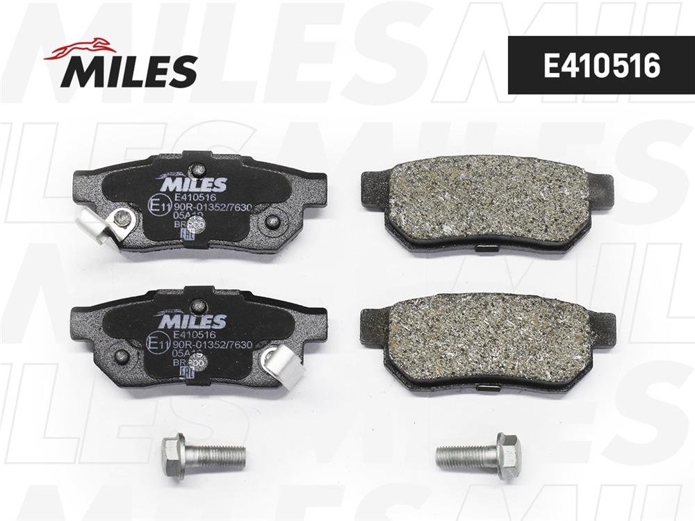 MILES E410516 Колодки тормозные задние (Смесь Low-Metallic) HONDA ACCORD 85-89/CIVIC 87-01 (TRW GDB499) E410516