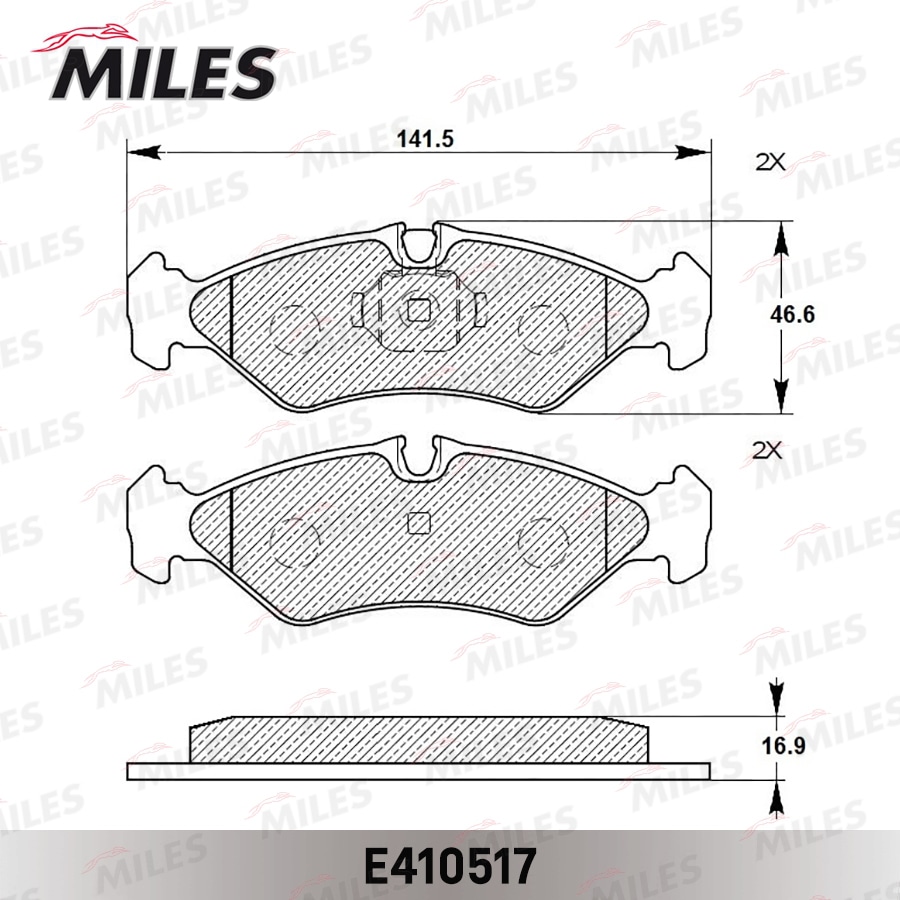 MILES E410517 Колодки тормозные MB SPRINTER (2-4t) 95-06/VW LT 96-06 зад. LowMetallic
