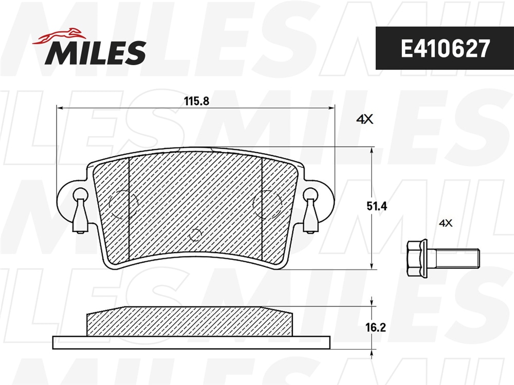 MILES E410627 Колодки тормозные NISSAN INTERSTAR/OPEL MOVANO/RENAULT MASTER зад. LowMetallic