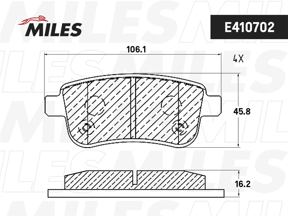 MILES E410702 Колодки тормозные дисковые задние с элек. стоян. торм.