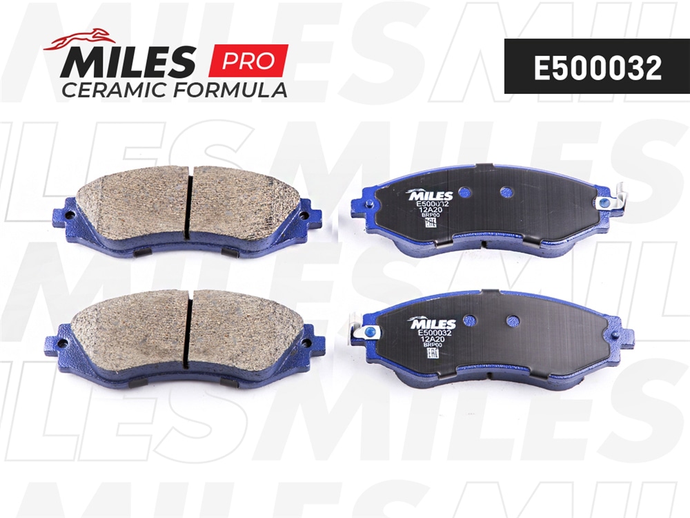 MILES E500032 Колодки тормозные передние (Смесь CERAMIC серия PRO) CHEVROLET LANOS/LACETTI/REZZO/DAEWOO NEXIA/NUBIRA/LEGANZA (TRW GDB3216) E500032