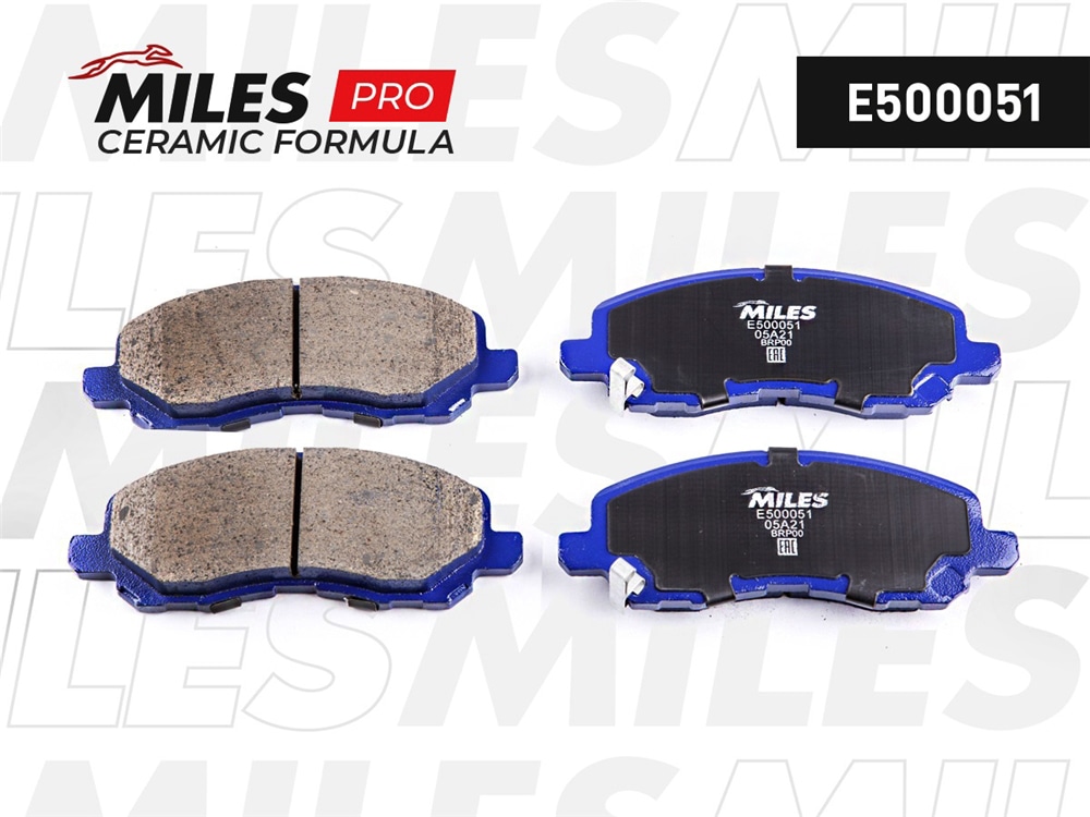 MILES E500051 Колодки тормозные передние (Смесь CERAMIC серия PRO) MITSUBISHI ASX/LANCER/OUTLANDER/DODGE CALIBER (TRW GDB3287) E500051