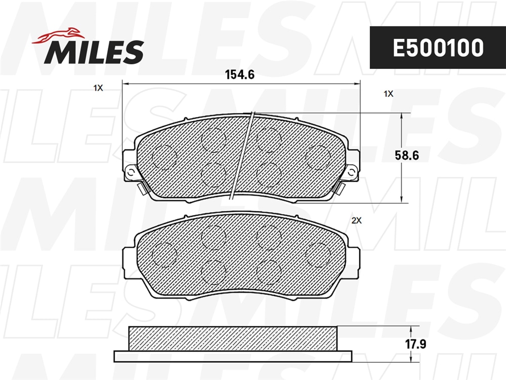 MILES E500100 Колодки тормозные HAVAL F7/HONDA CR-V 2.0-2.2 07- пер. Ceramic PRO