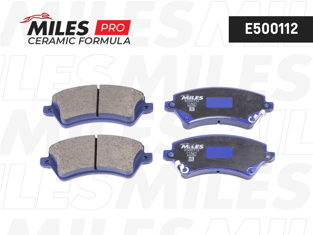 MILES E500112 Колодки тормозные передние (Смесь CERAMIC серия PRO) TOYOTA COROLLA (E12) 1.4/1.6/1.8/2.0 0002/02 (TRW GDB3288) E500112