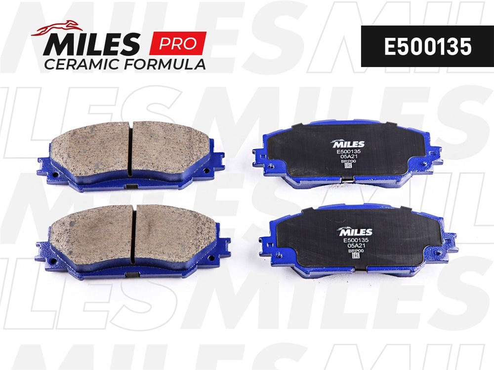 MILES E500135 Колодки тормозные TOYOTA AURIS 07-/COROLLA 07-/RAV 4 06- перед. Ceramic