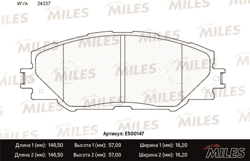 MILES E500147 Колодки тормозные TOYOTA RAV4 05- пер. Ceramic PRO