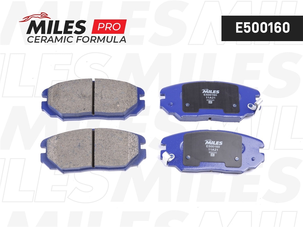 MILES E500160 Колодки тормозные передние (Смесь CERAMIC серия PRO) HYUNDAI SONATA V(NF)/KIA OPIRUS 05- (TRW GDB3409) E500160