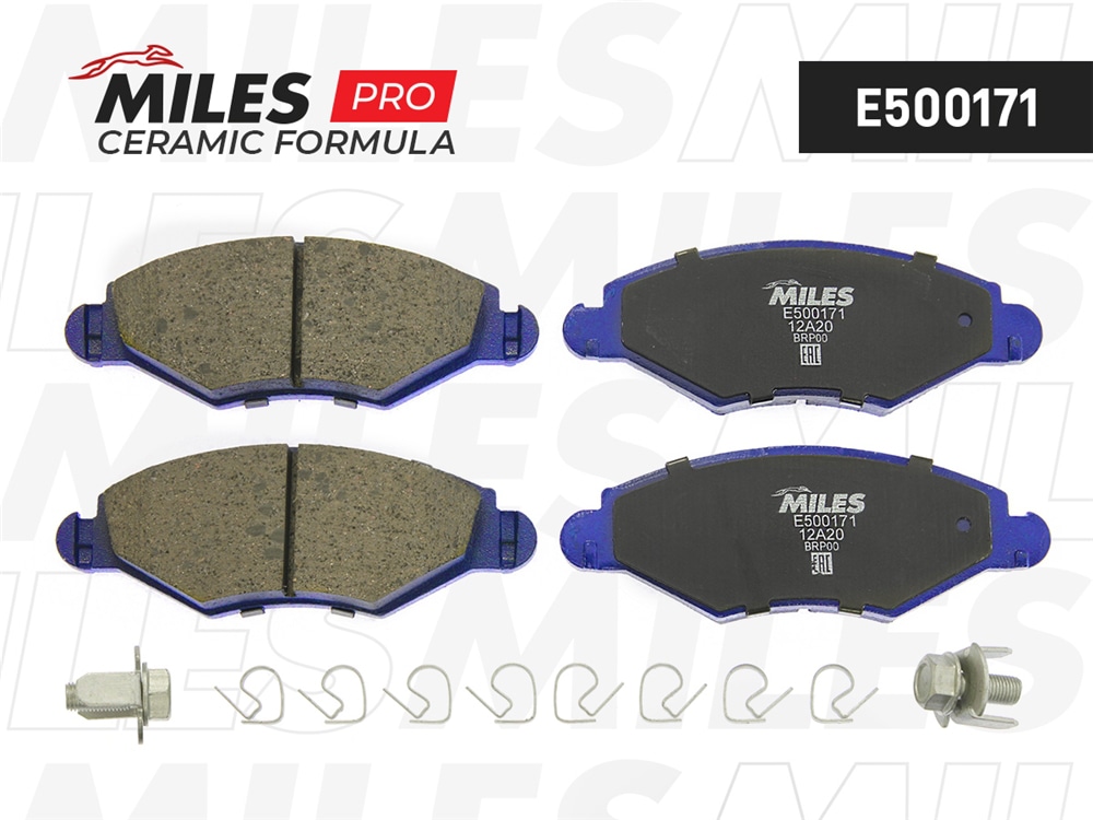 MILES E500171 Колодки тормозные PEUGEOT 206/206SW 01-(-ABS) пер. Ceramic PRO
