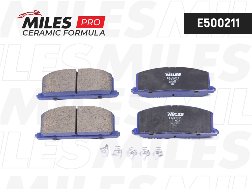 MILES E500211 Колодки тормозные передние (Смесь CERAMIC серия PRO) TOYOTA CAMRY/CARINA/COROLLA 83-92 (TRW GDB3184) E500211