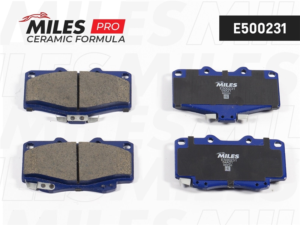 MILES E500231 Колодки тормозные передние (Смесь CERAMIC серия PRO) TOYOTA LAND CRUISER 70/80/90/4 RUNNER 87- (TRW GDB797) E500231