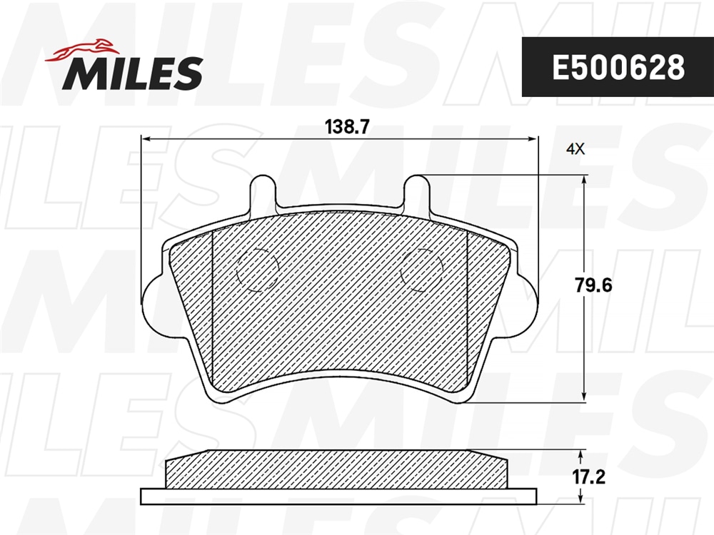 MILES E500628 Колодки тормозные NISSAN INTERSTAR/OPEL MOVANO/RENAULT MASTER 00- пер. Ceramic PRO