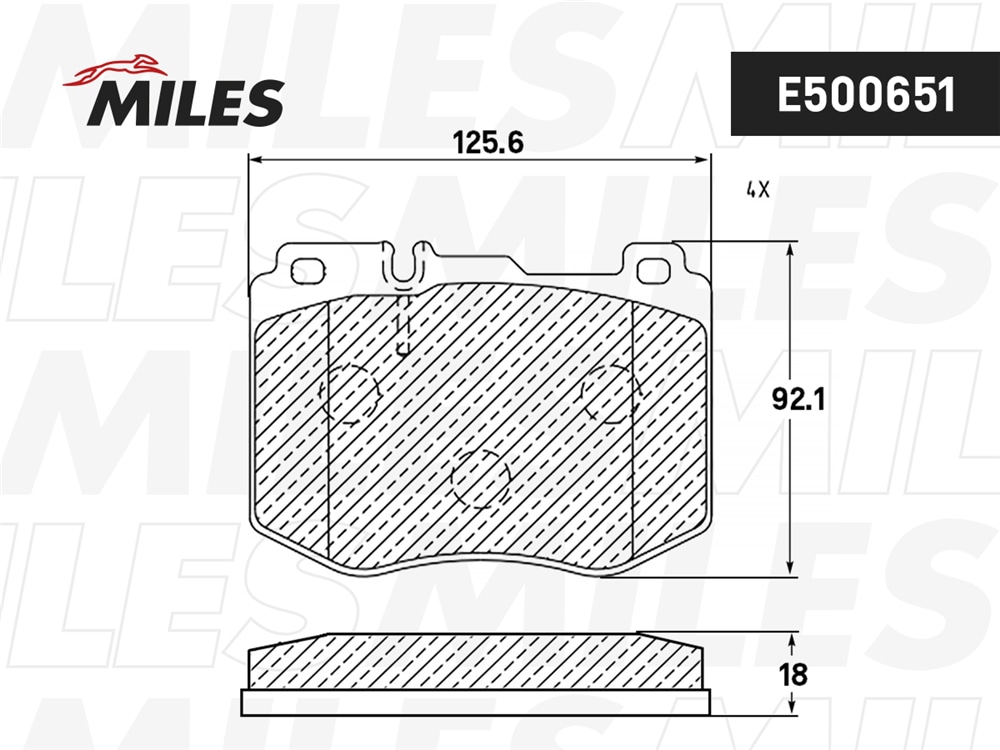 MILES E500651 Колодки тормозные MB W205 14- перед. Ceramic