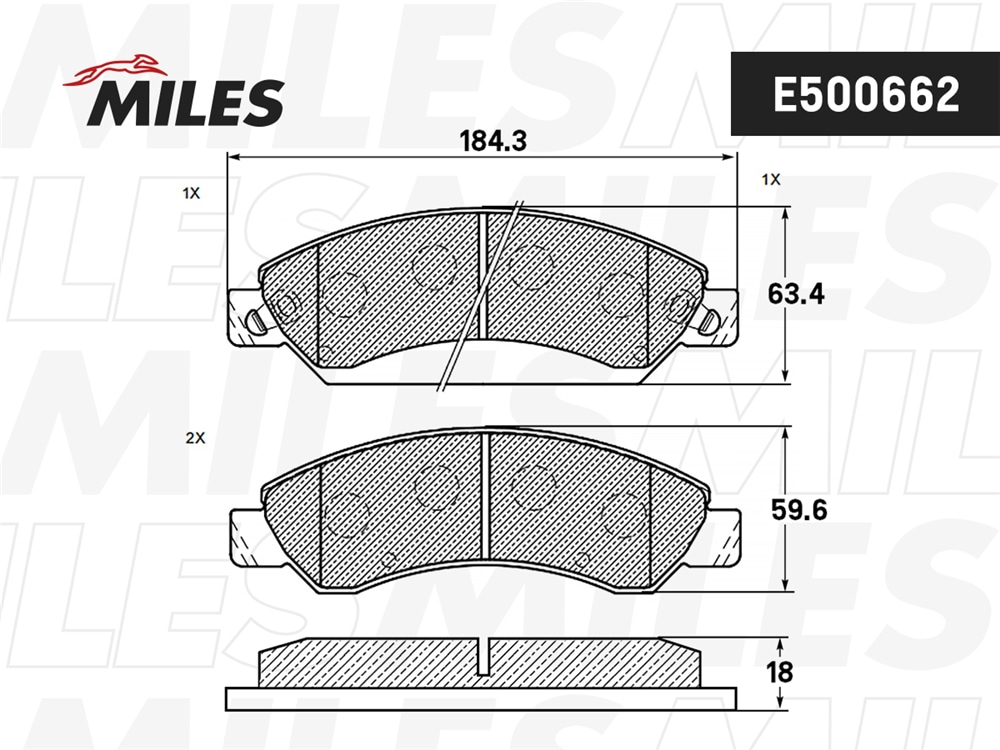 MILES E500662 Колодки тормозные CADILLAC ESCALADE/CHEVROLET TAHOE 06- перед. Ceramic