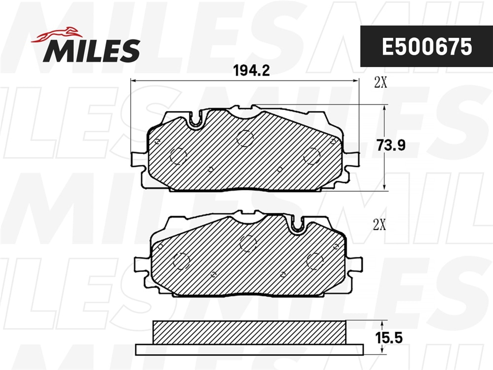 MILES E500675 Колодки тормозные передние (Смесь CERAMIC серия PRO) AUDI Q7 15- (TRW GDB2158) E500675