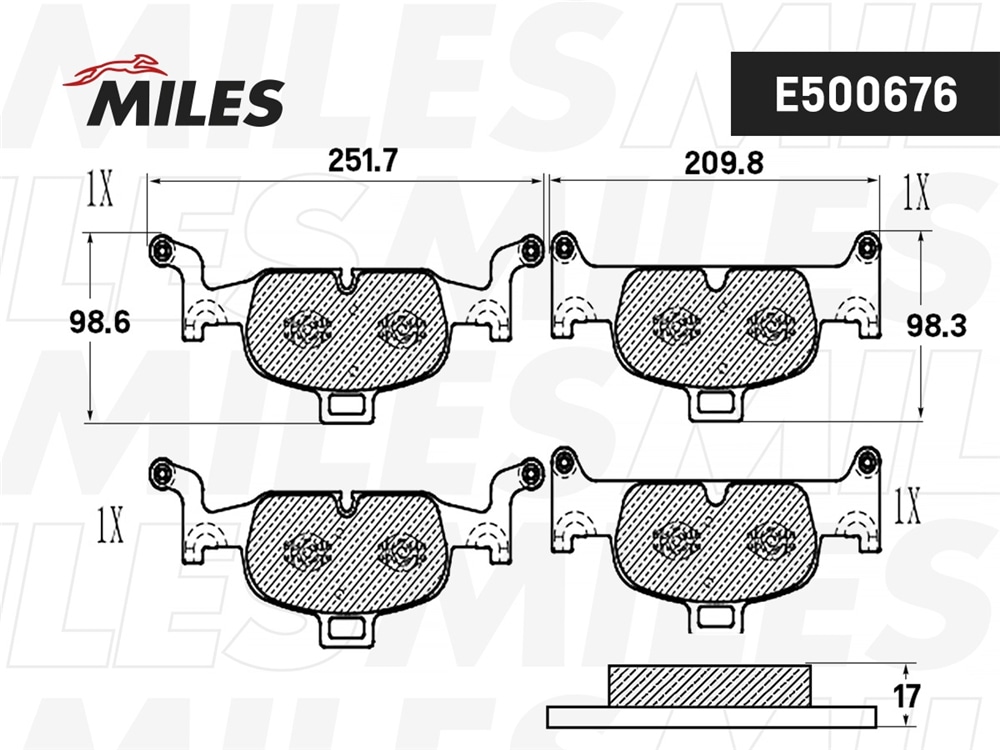 MILES E500676 Колодки тормозные передние (Смесь CERAMIC серия PRO) AUDI A4 15-/A5/Q5 16- (TRW GDB2126) E500676