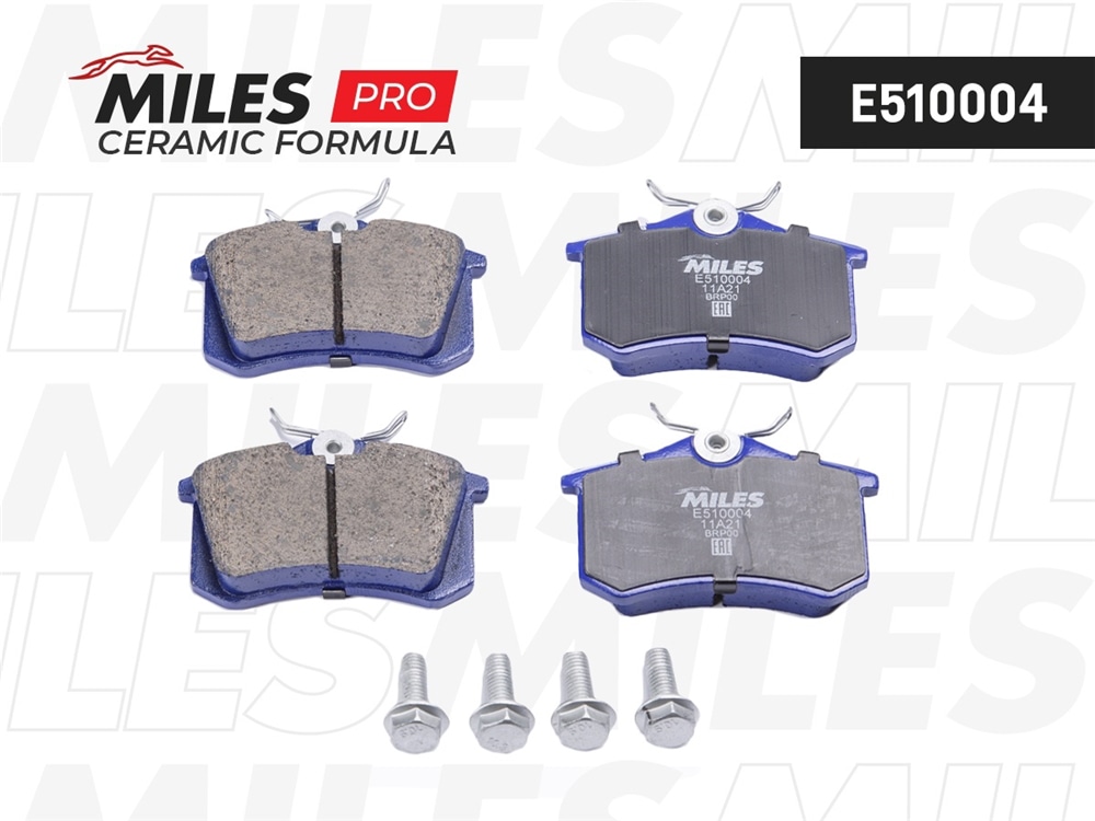 MILES E510004 Колодки тормозные задние (Смесь CERAMIC серия PRO) AUDI 96-/CITROEN 99-/RENAULT 98-/PEUGEOT 00-/VW 95- (TRW GDB1330) E510004