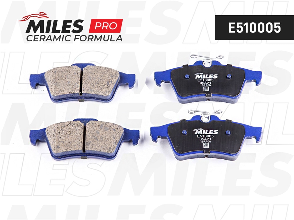 MILES E510005 Колодки тормозные задние (Смесь CERAMIC серия PRO) FORD FOCUS II/III/MAZDA 3/OPEL VECTRA C/VOLVO S40 (TRW GDB1621) E510005