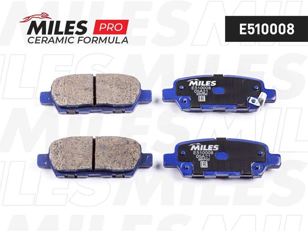MILES E510008 Колодки тормозные задние (Смесь CERAMIC серия PRO) NISSAN X-TRAIL/QASHQAI/TIIDA/INFINITI FX/RENAULT KOLEOS (TRW GDB3294) E510008